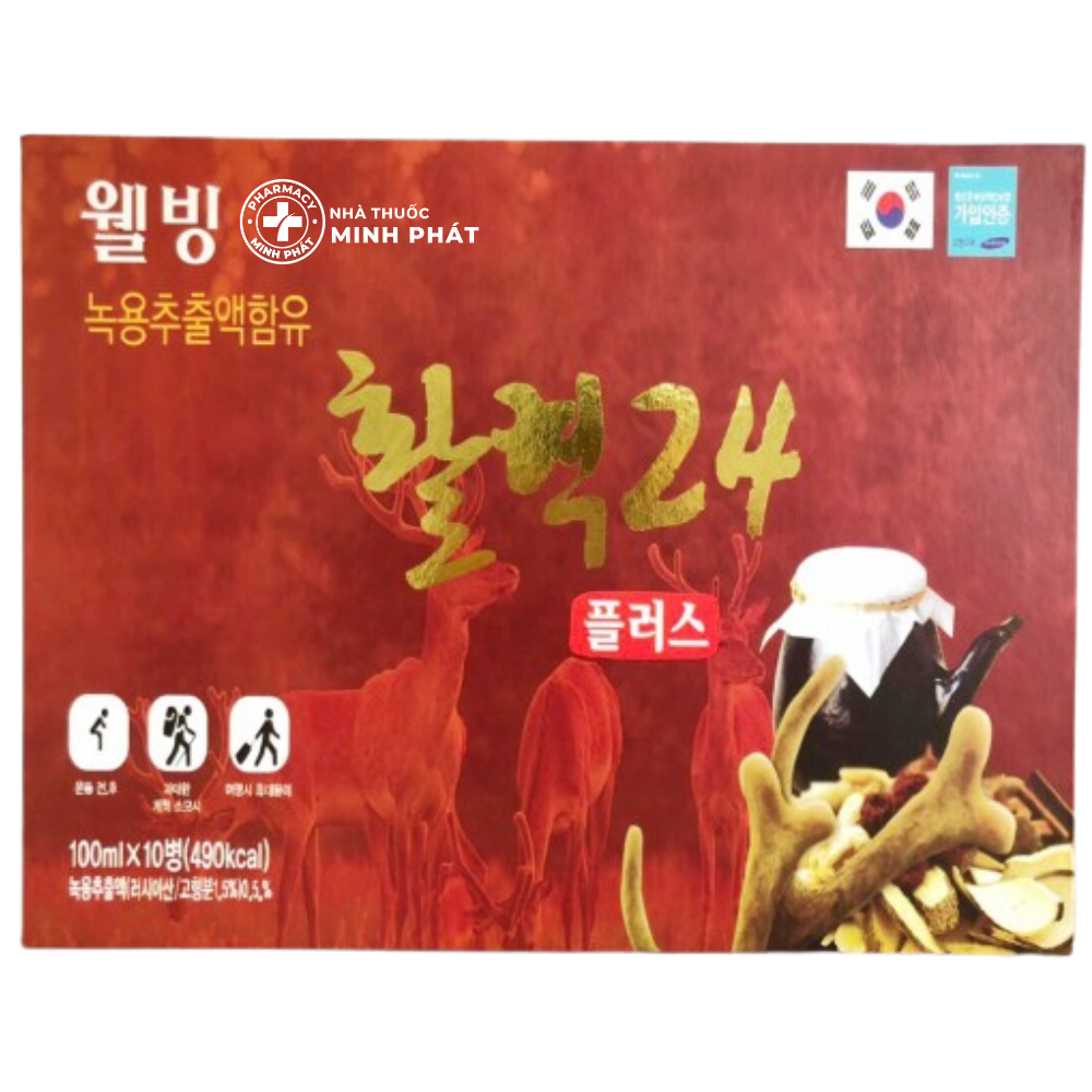 Nước Hồng Sâm Nhung Hươu Well Biotech 100ml x 10 Chai